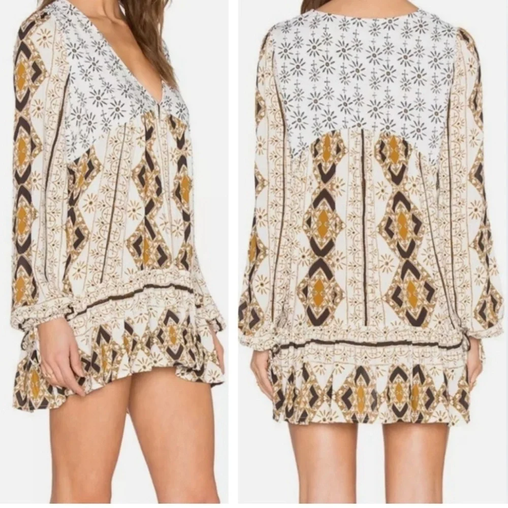 Free People Down by the Bay Tunic Ivory Combo